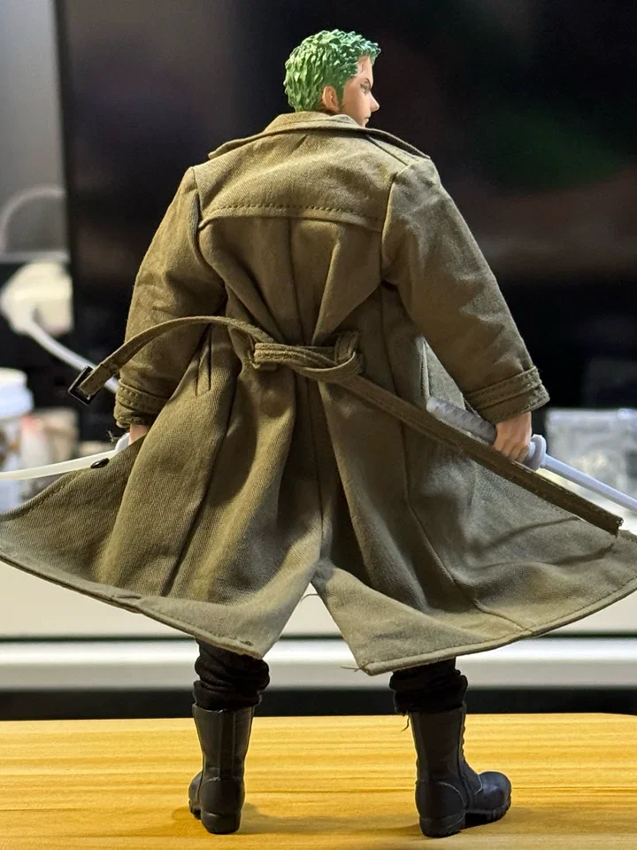 1/12 Scale Trendy Male Military Uniform British Long Trench Coat Soldier Clothes Model Fit 6'' Action Figure Body Doll 06FS035