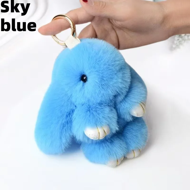 

Мягкий брелок-помпон в виде кролика, портативный, для сумки, украшение для автомобиля, подарок для женщин и подростков