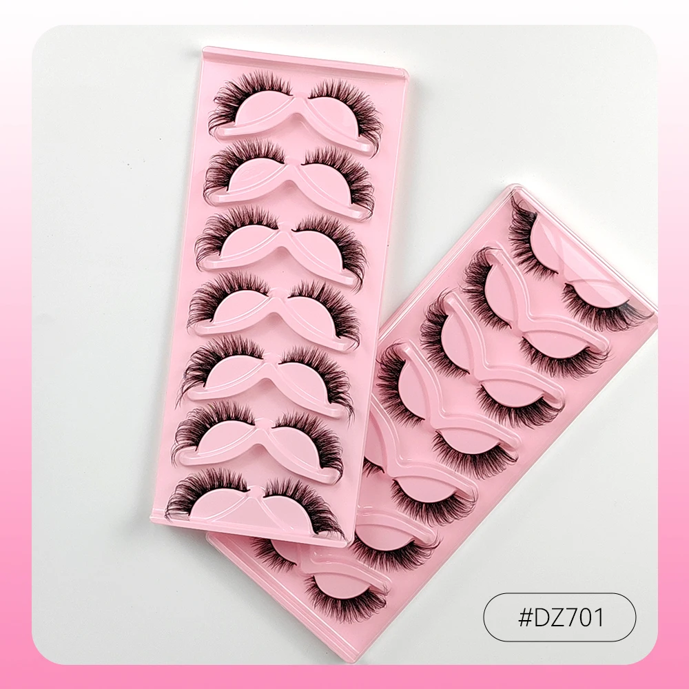 7/10 pares naturais longos e fofos cílios postiços finos cílios 3d segmentados cílios postiços cílios compõem