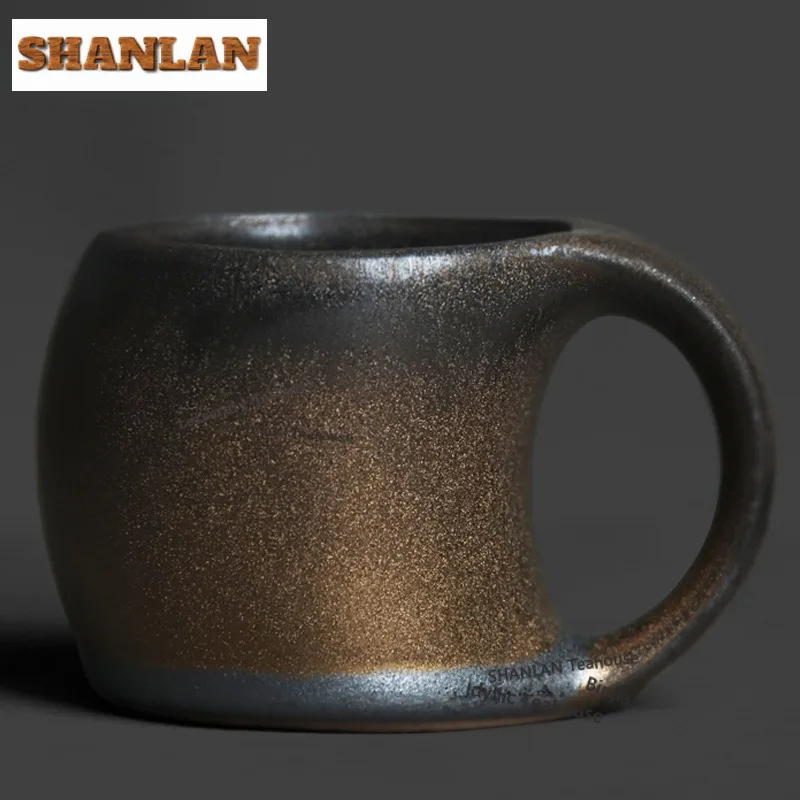 100ml Black Gold Crescent Handle Coffee Mug Cappuccino Latte Cup Afternoon Tea Mug Household Master Office Water Cup Teaset Gift