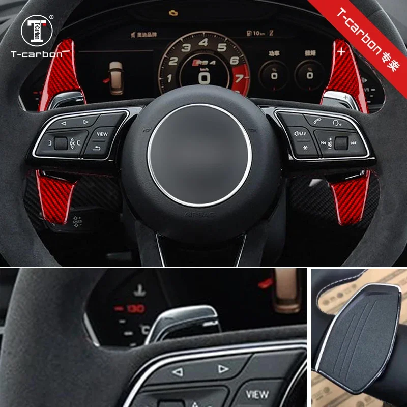 

Для Audi RS3 RS4 R8 A3 A5 2018-21 руль из углеродного волокна DSG расширение переключения передач спортивный черный красный
