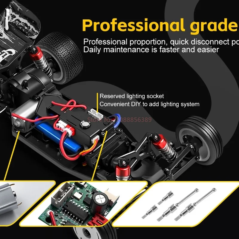 Weili 244016 carro elétrico de controle remoto de alta velocidade Bajia RC escala 1:24 veículo modelo de brinquedo de competição com tração nas duas rodas