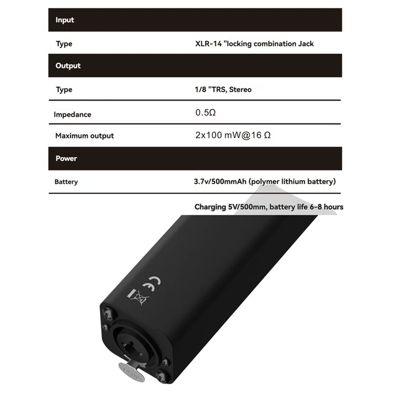 سماعة رأس محمولة داخل الأذن تضخيم سماعة الرأس أمبير مع مدخل XLR وTRS مخرج 3.5 مللي متر مع مفتاح ستيريو/أحادي