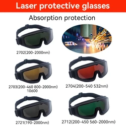 Gafas de protección láser 455 532 1064 10600nm OD5 ER Gafas láser ND YAG KTP Diodos Rudy IPL Protección ocular láser Gafas láser