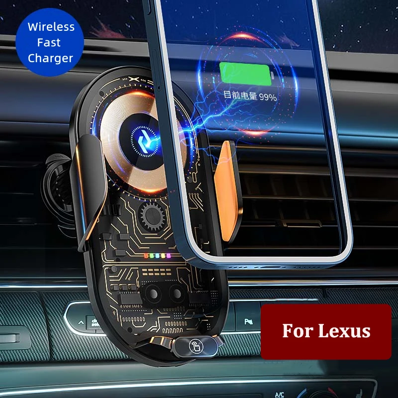 For Lexus ES LS CT RX UX NX LX IS LC RC RCF GX GS LFA SC HS Car Phone Holder Qi Wireless Charger Stand