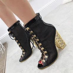 Nuova sandalo estivo sexy sandali gladiatore bling dorati donne pompe scarpe stringate sandali con tacco alto stivali oro 42 43 hjk8