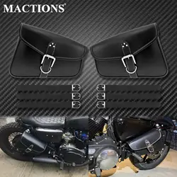 Motorcycle Saddlebag Leather Tool Luggage Side Bags Storage For Harley Sportster XL 1200 883 Cafe Racer Dyna Touring Softail FLH