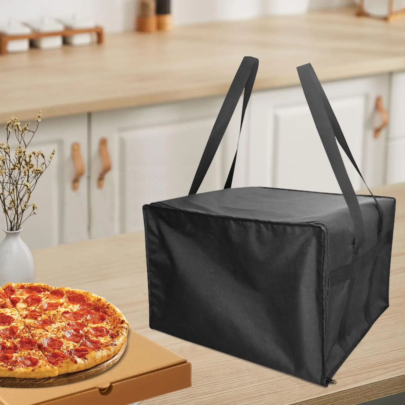 Pizza Develivey Bag Reinforced Carry Handle Waterproof Insulation Food Delivery Bag for Camping Shopping Picnic Personal Travel