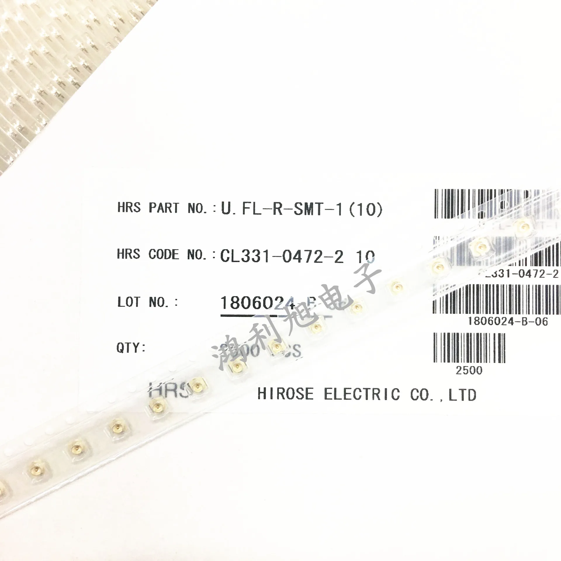 10PCS/Lot U.FL-R-SMT-1(10)  U.FL-R-SMT-1  Conn U.FL 0Hz to 8GHz 50Ohm Solder ST SMD RCP Gold Over Nickel T/R Automotive