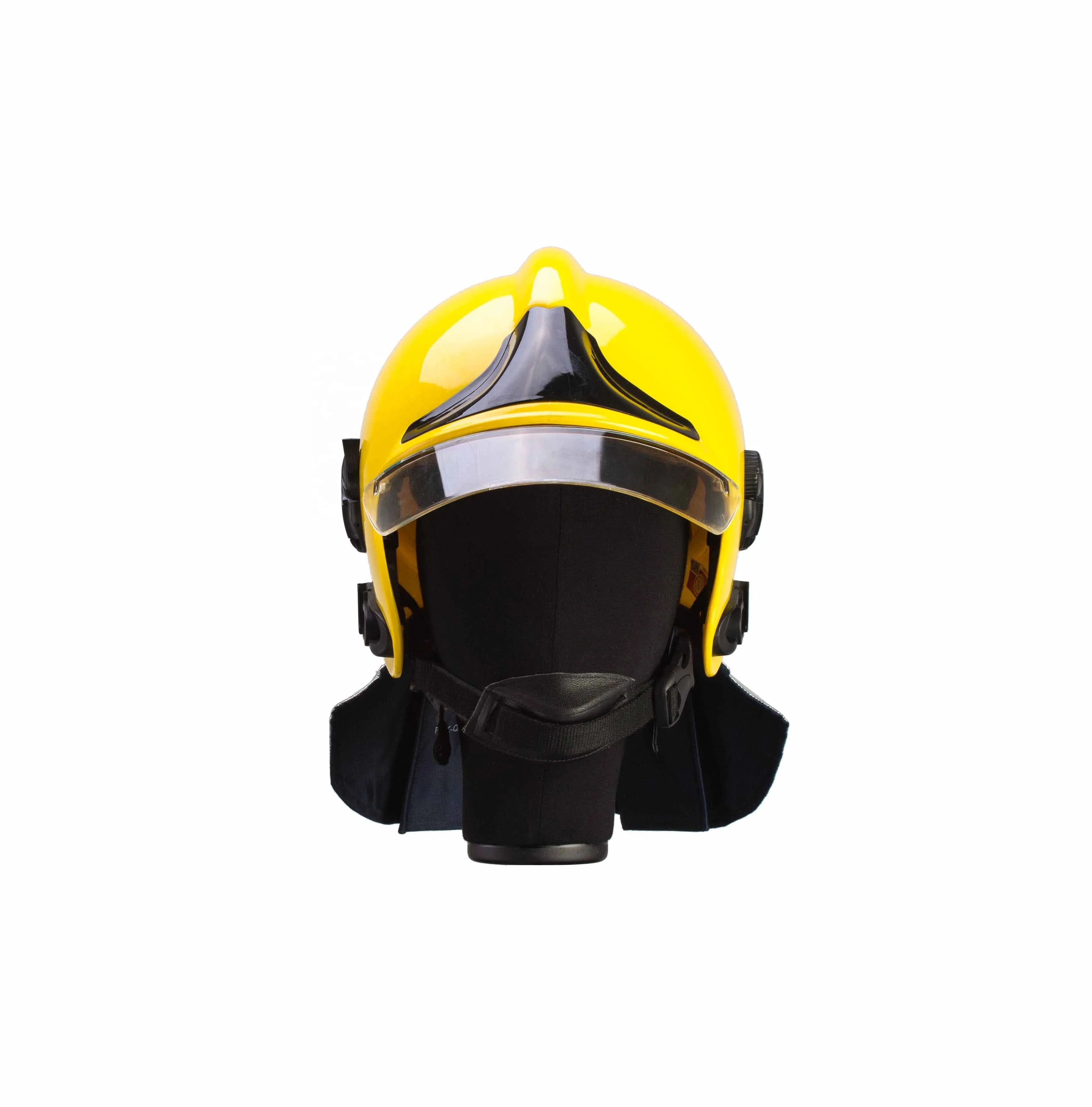 Red Fire Fighting Helmet Yellow F1 Fireproof Helmet view 2