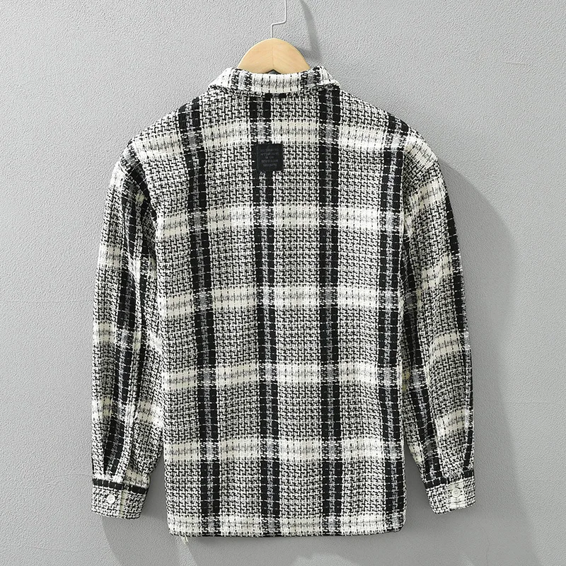 100% Polyester Check Shirts for Men 2024 Spring Autumn Fashion Long Sleeve Youth Social Casual Tops Y2k Elegant Slim Male Coats