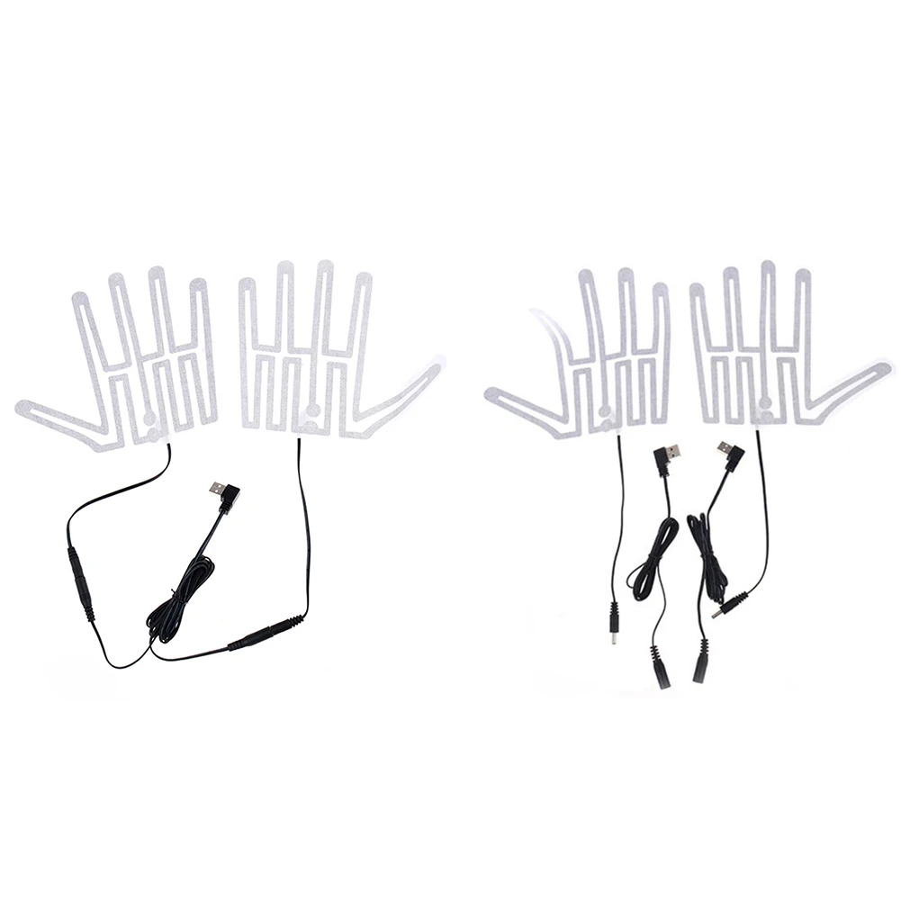 1 paio di guanti a cinque dita termoforo in fibra di carbonio 5V scaldamani riscaldatore isolamento termico per lo sci all\'aperto