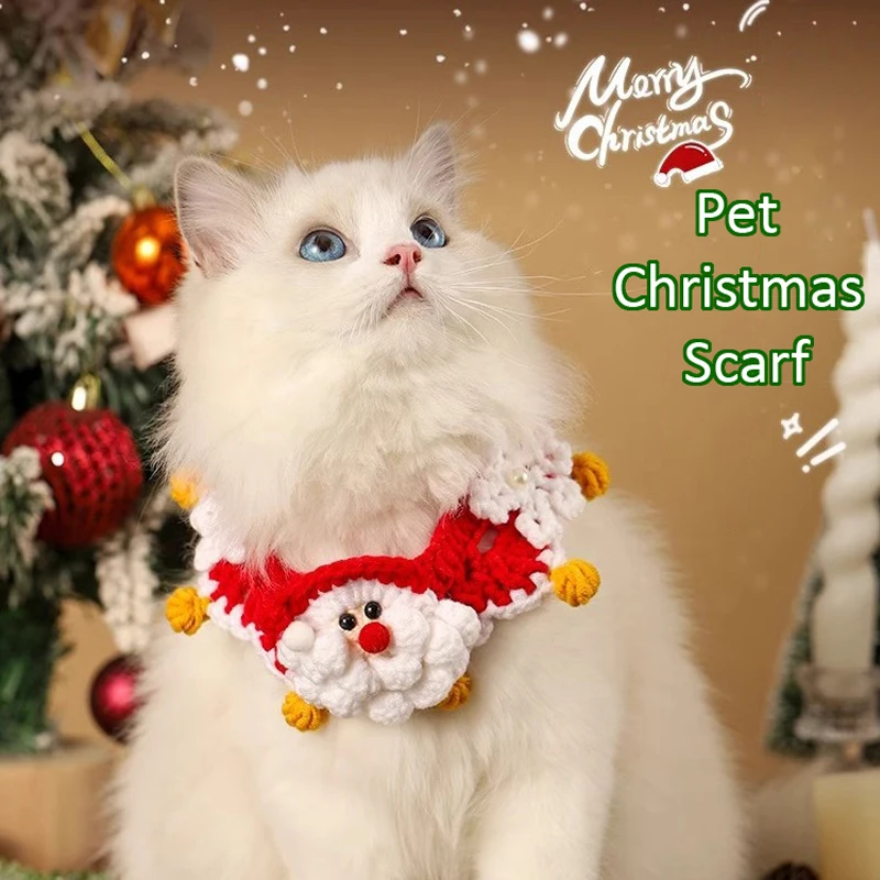 

Cat Clothing Costume Christmas Dog Cat Collar Christmas Sweet Pet Scarf Cute Santa Costume Clothing Christmas Party Supplies