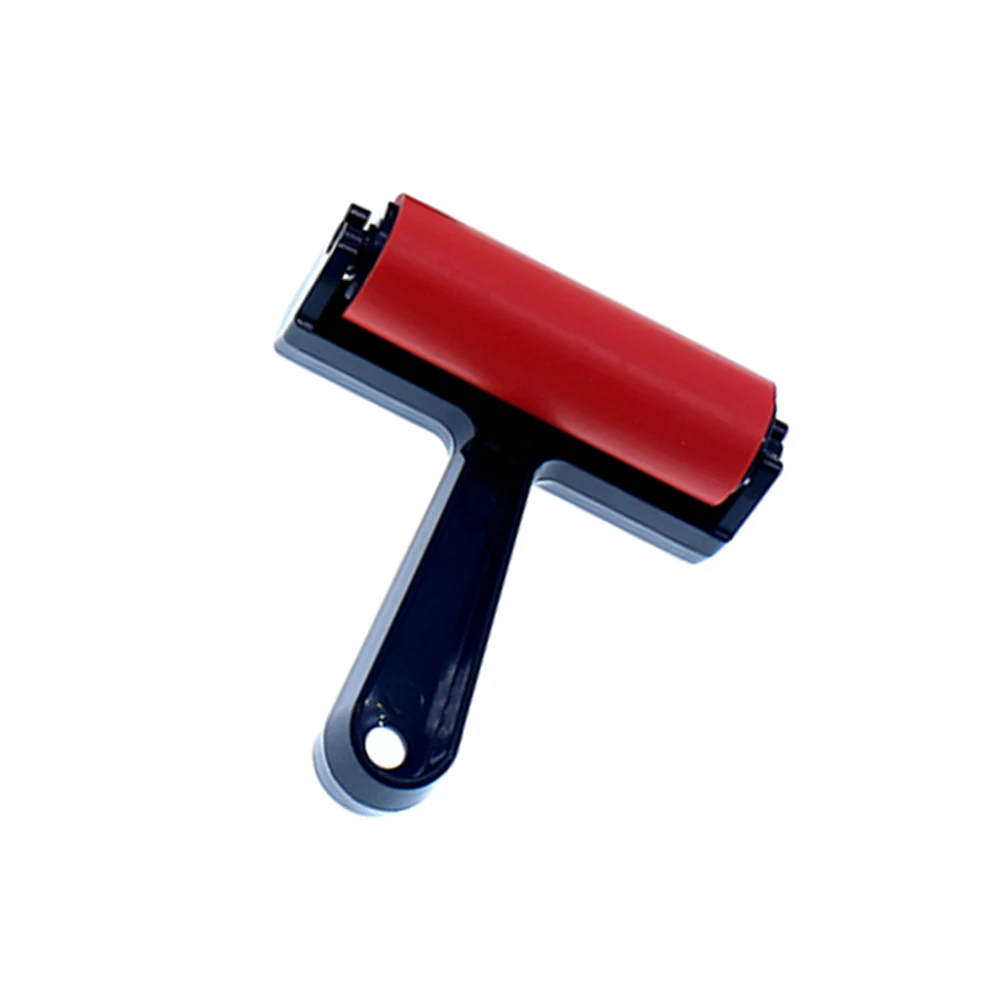 

10Cm Red Rubber Roller Brush Lightweight For Paint Varnish Stain Polyurethane Chalk Art Diy Sponge Tool Art Drawing