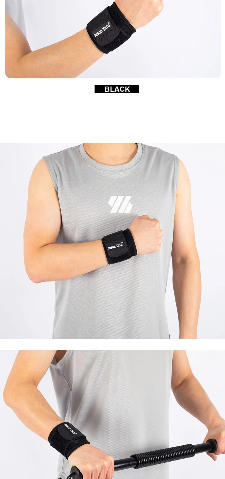 JASONTUTU 1 Stück Verstellbares Handgelenkband für Gewichtheben, Fitnessbandage, Handgelenkstütze, Schutzausrüstung, Handgelenksband, Tennisbandage – Detail 9