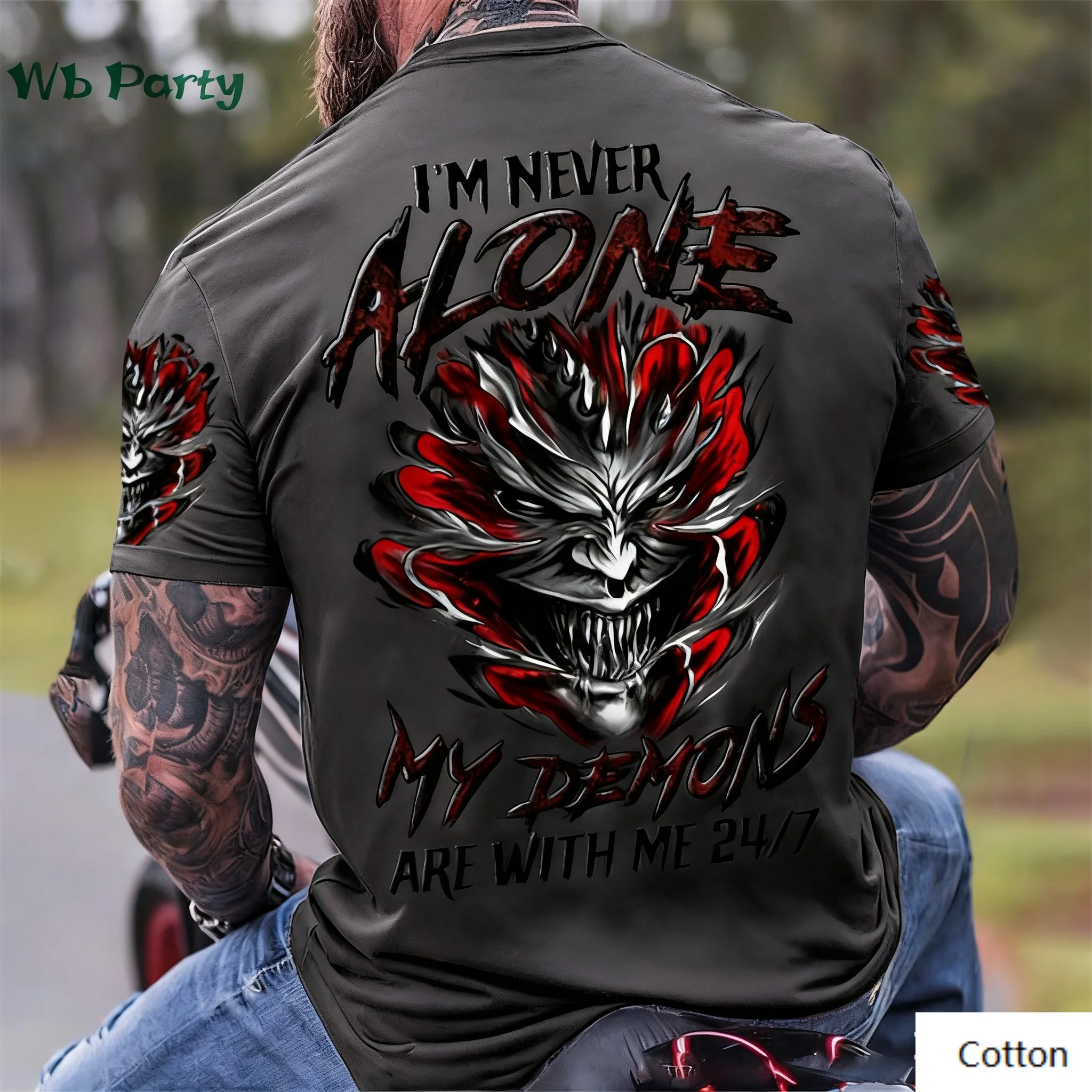 المتمردين - الدافع - تحت عنوان طاقم الرقبة تي شيرت يعرض شيطان مميز - التصميم الكلاسيكي طباعة جديد وصول المحملة S-4XL #4