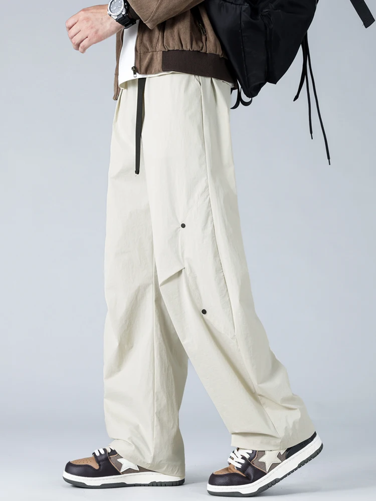 

Осенние тонкие американские универсальные рабочие брюки, повседневные, с широкими штанинами, прямого кроя, для активного отдыха, дышащие, из полиэфирного волокна, молодежные повседневные брюки