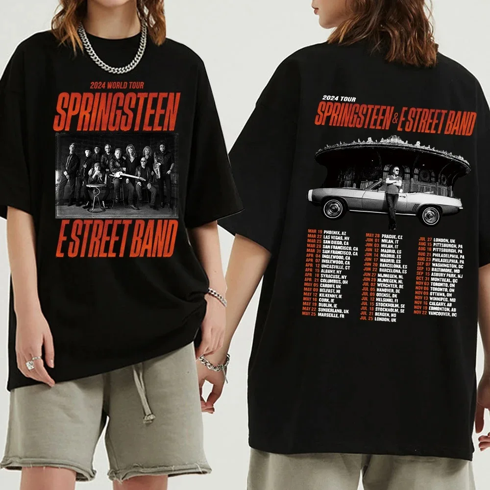 Streetwear Bruce Springsteen and E Street 2024 Tour T-shirt Women Man Graphic T Shirts Comfortable Oversized Shirt Harajuku Tees