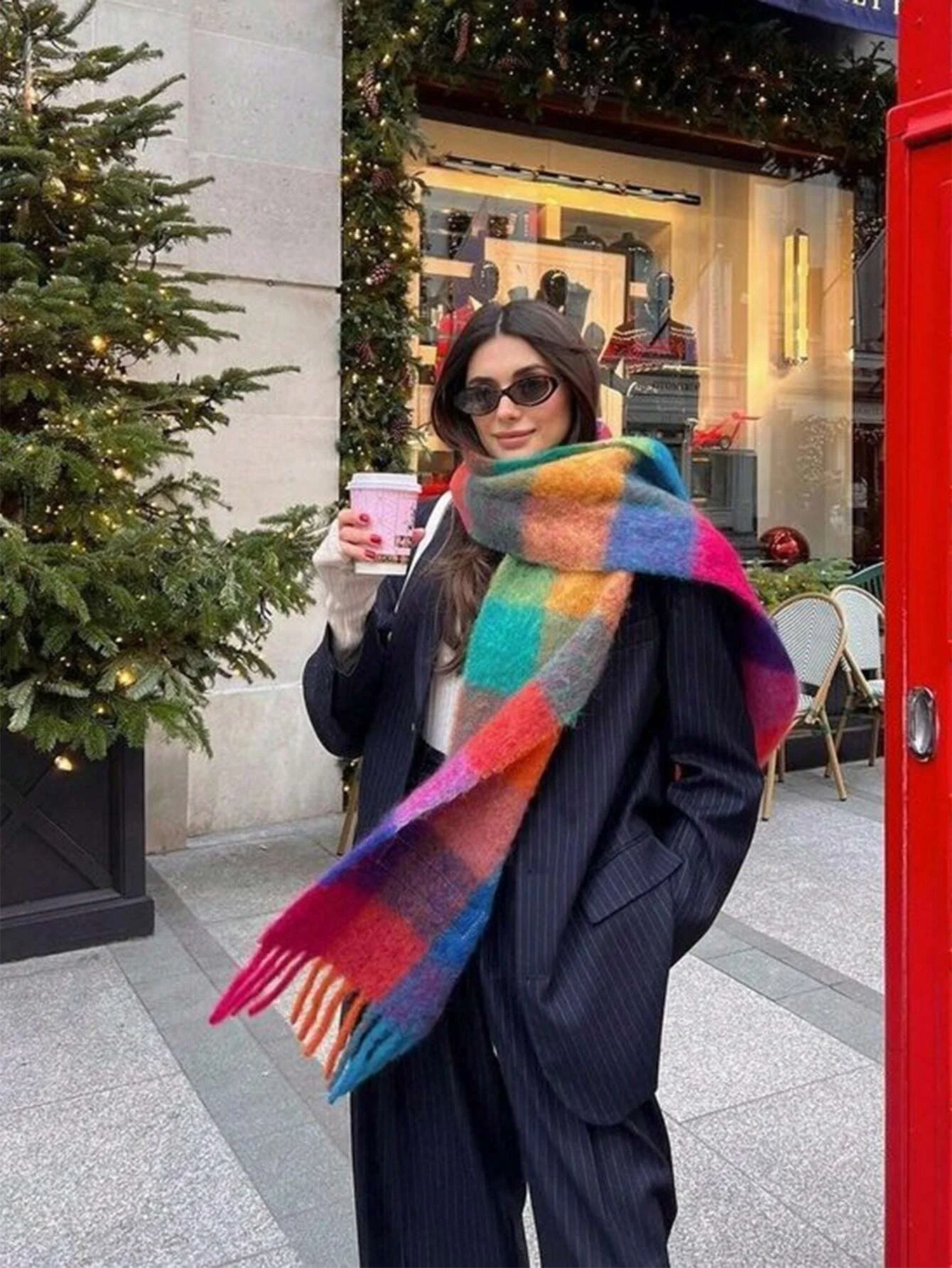 2024 Luxury Brand Cashmere Womens Scarf Winter Thick warm Solid Wraps Female Pashmina Long Tassel Female Bufandas Thick Blanket