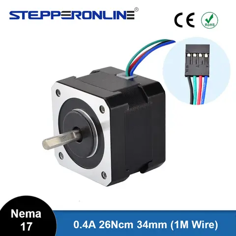 Nema 17 Stepper Motor 34mm 26Ncm 12V STEPPERONLINE
