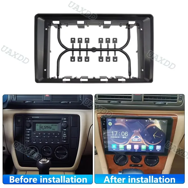 For VW 2004-2010 PASSAT B5 B6 9inch 2Din Car Radio Plastic Fascias Panel Dashboard Frame Installation Android Multimedia Cables - view 2