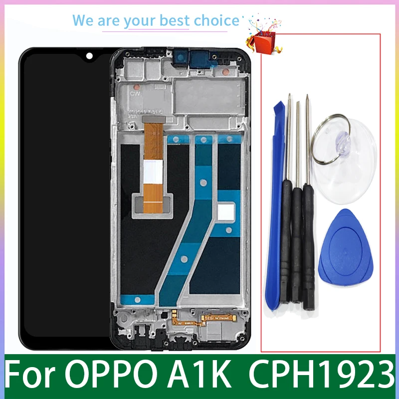 6.1\'\' For Oppo A1k  LCD Original Display With Frame Touch Screen Digitizer Assembly Replacement Parts  CPH1923