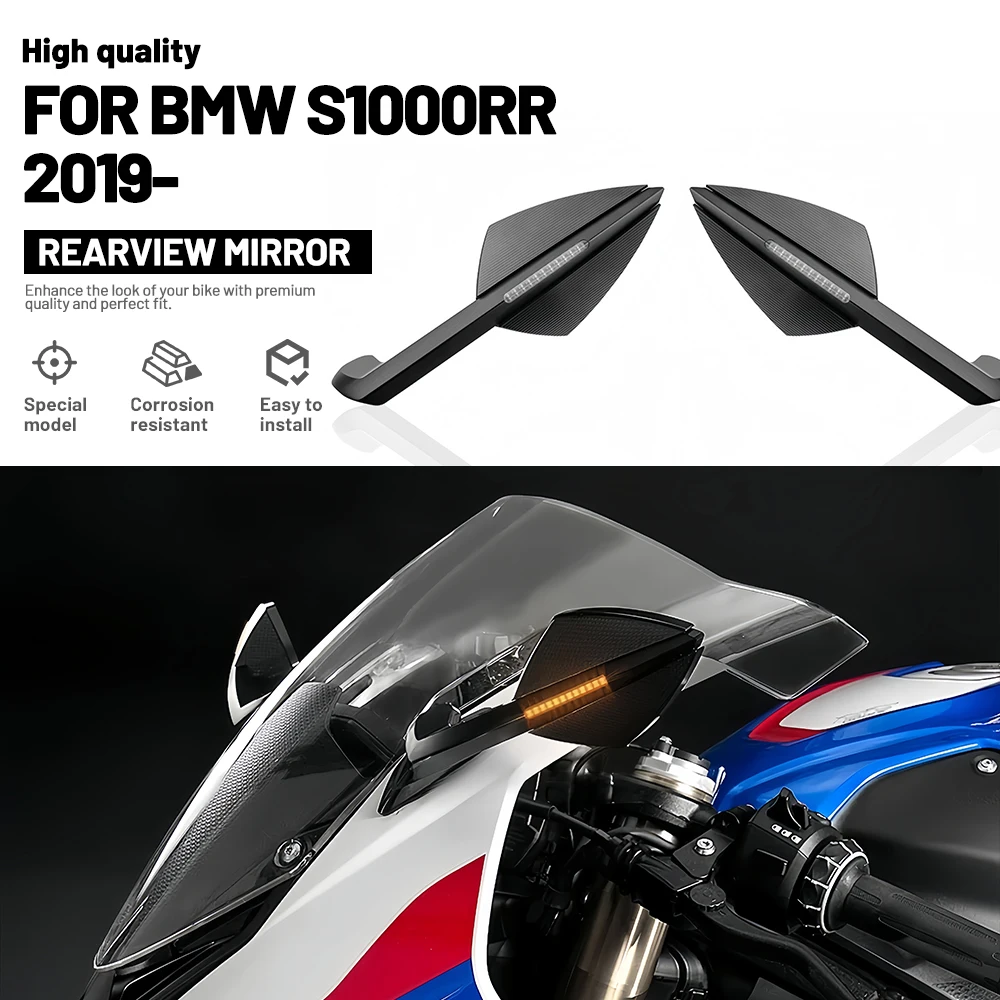 Motorbike FOR CBR10OORR2019-2025 Motorcycle Rearview Mirror Blue Glass Sport Winglet Mirror Kits Adjustable Stealth Mirrors