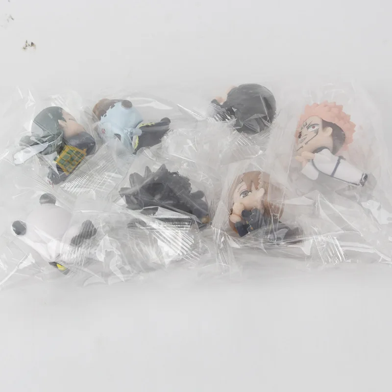 1 Uds. Estilo aleatorio Anime Jujutsu Kaisen Fushiguro Megumi Geto Suguru versión Q kawaii Mini figura de acción juguetes en miniatura de PVC regalos