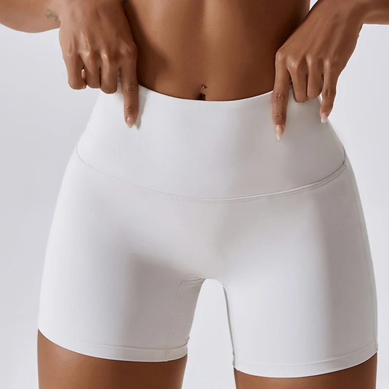 Spodenki z wysokim stanem Spandex damskie siłownia elastyczne oddychające spodenki biodrowe czas wolny sport legginsy do biegania bezszwowe spodenki