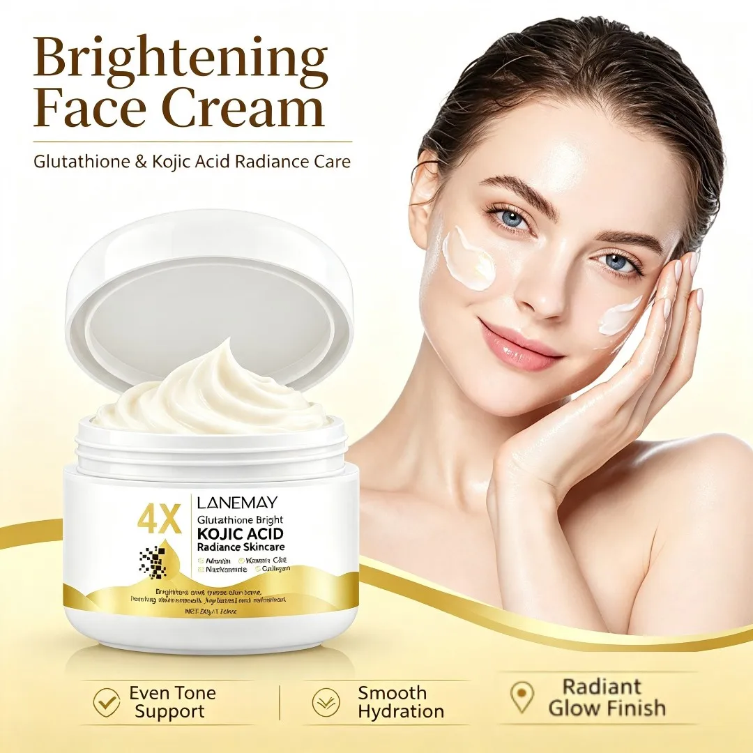 LANEMAY Moisturizing Firming Cream 50g Lightweight Glutathione 4X Kojic Acid Smooth Repair Skin Care Lightening Facial Lotion