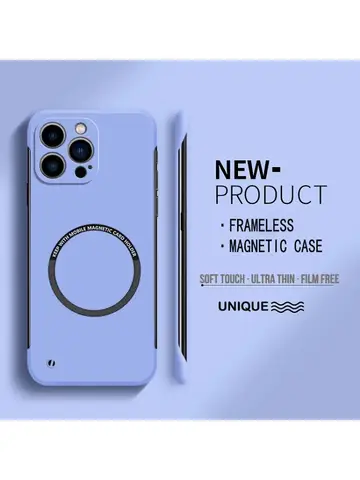 Funda de teléfono de PC mate ultrafina sin marco para IPhone 16 15 14 13 12 11 Pro Max Plus 5G para cubierta de carga inalámbrica magnética Magsafe
