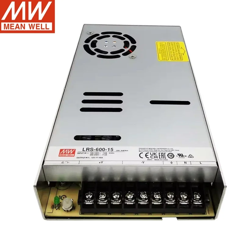 Original Mean Well 600W Single Output Switching Power Supply 15V 0~40A Meanwell LRS-600-15