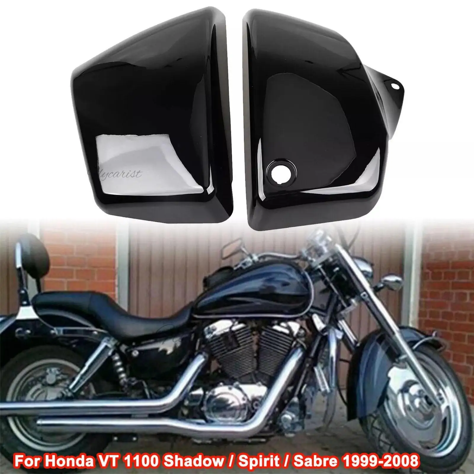 

Motorcycle Battery Side Protector Cover For Honda Shadow Aero Sabre 1100 VT1100C2 C3 Black