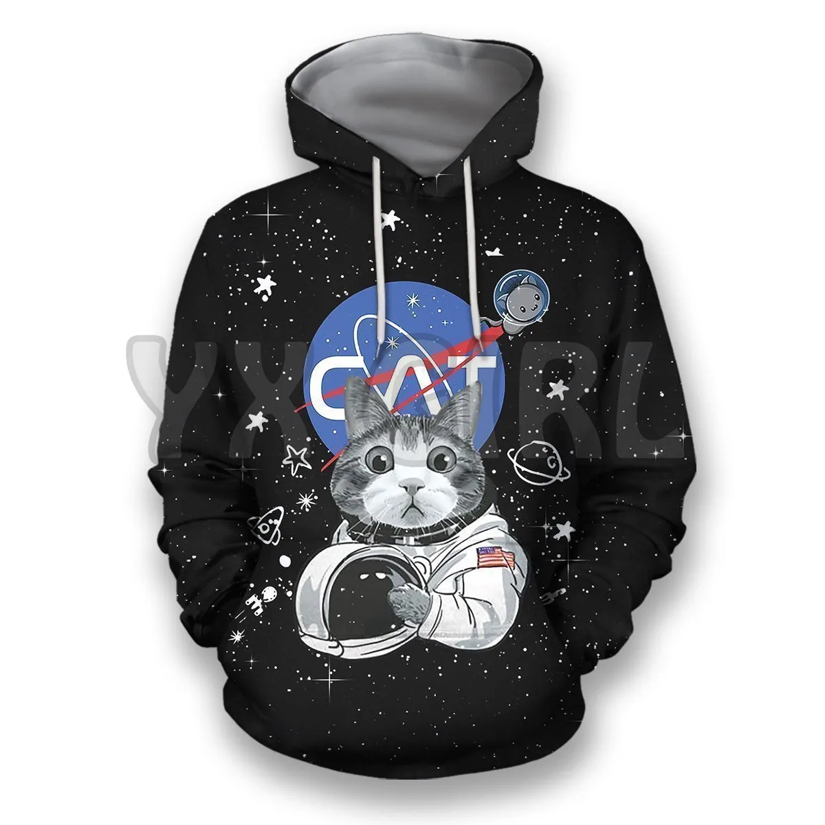 

Cat Gifts Astronaut 3D Printed Hoodies Unisex Pullovers Funny Dog Hoodie Casual Street Tracksuit