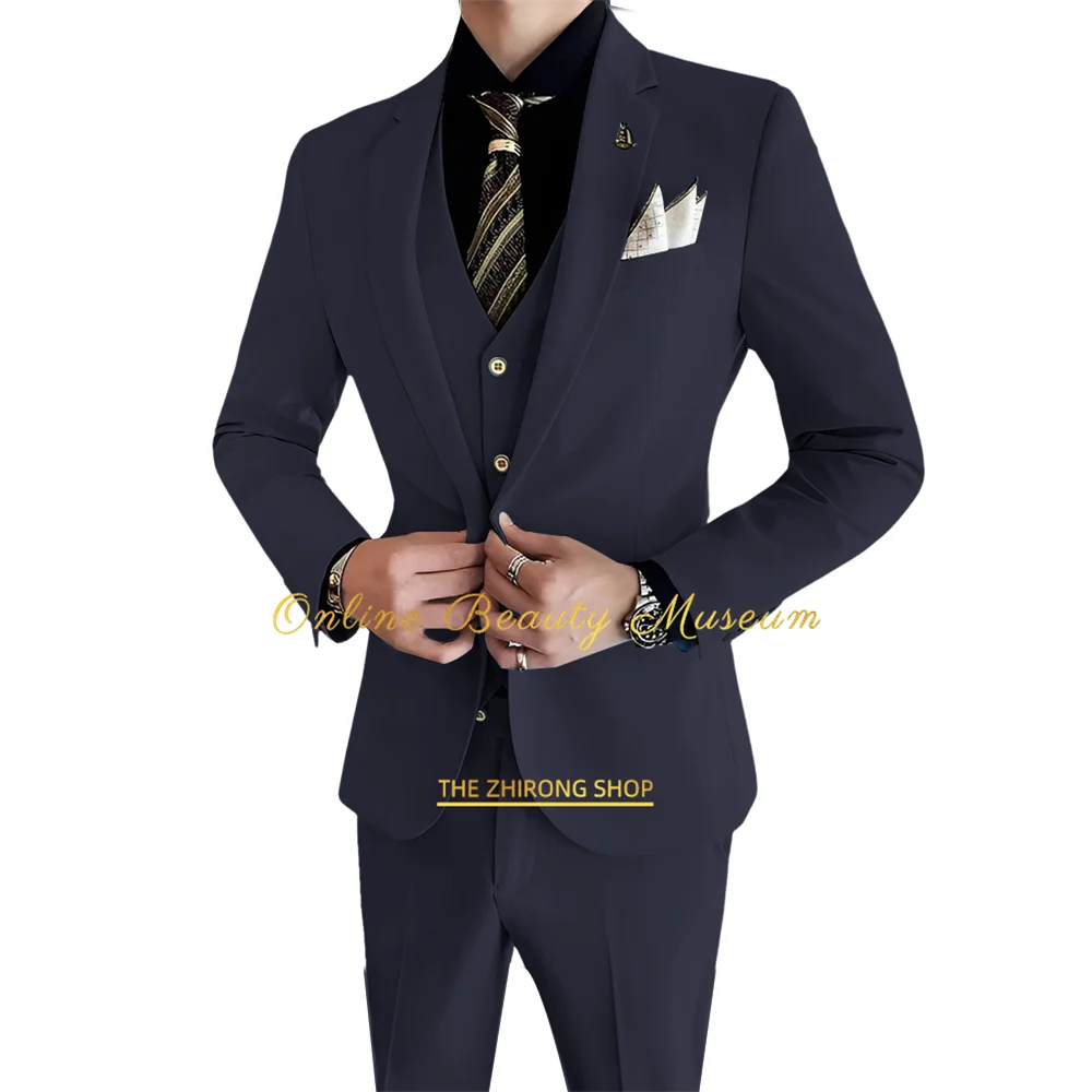 Men's White Wedding Suit (Coat + Jacket + Pants 3 Piece Suit) - Formal Event Wear for Any Occasion - Custom Fitted Simple Style