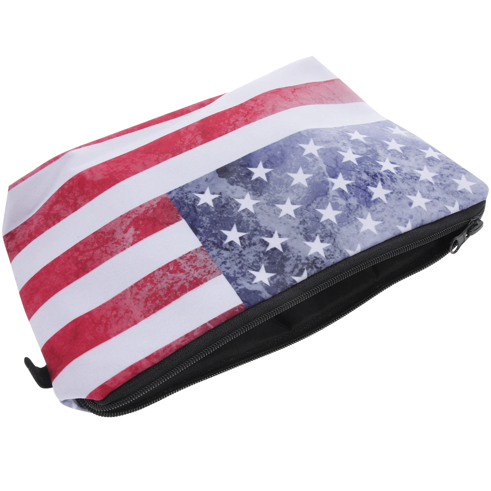 حقيبة أقلام رصاص بنمط العلم الأمريكي، منظم مستحضرات التجميل المحمول، حافظة أقلام متينة من البوليستر متعددة الوظائف بتصميم قديم قابل للغسل