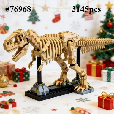 

Конструктор «Скелет тираннозавра Рекса» 76968, совместимый с деталями Lego, идеально подходит для рождественских подарков, 3145 деталей.
