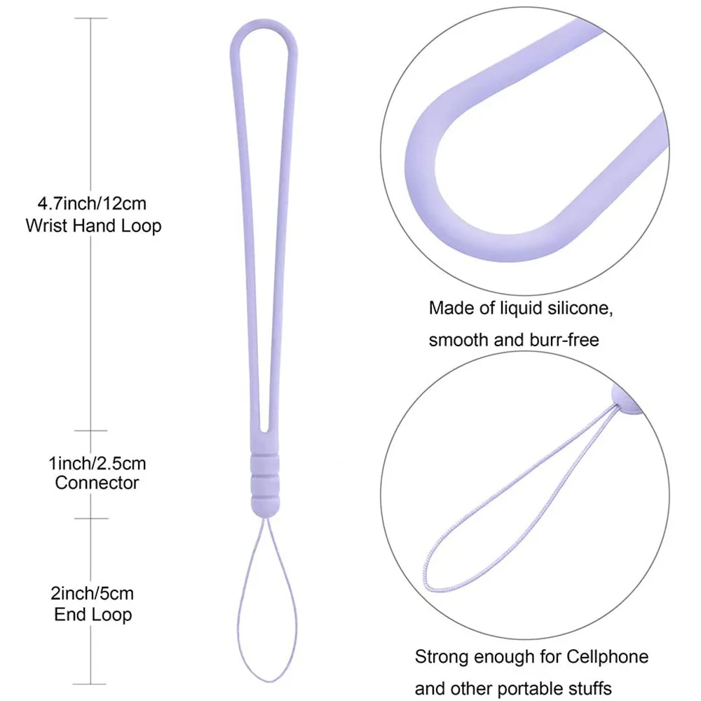 Short Silicone Wrist Strap Phone Lanyard for Phone Case Anti Slip Key Speaker USB Flash Drive Water Cup Hand-Held Rope Universal