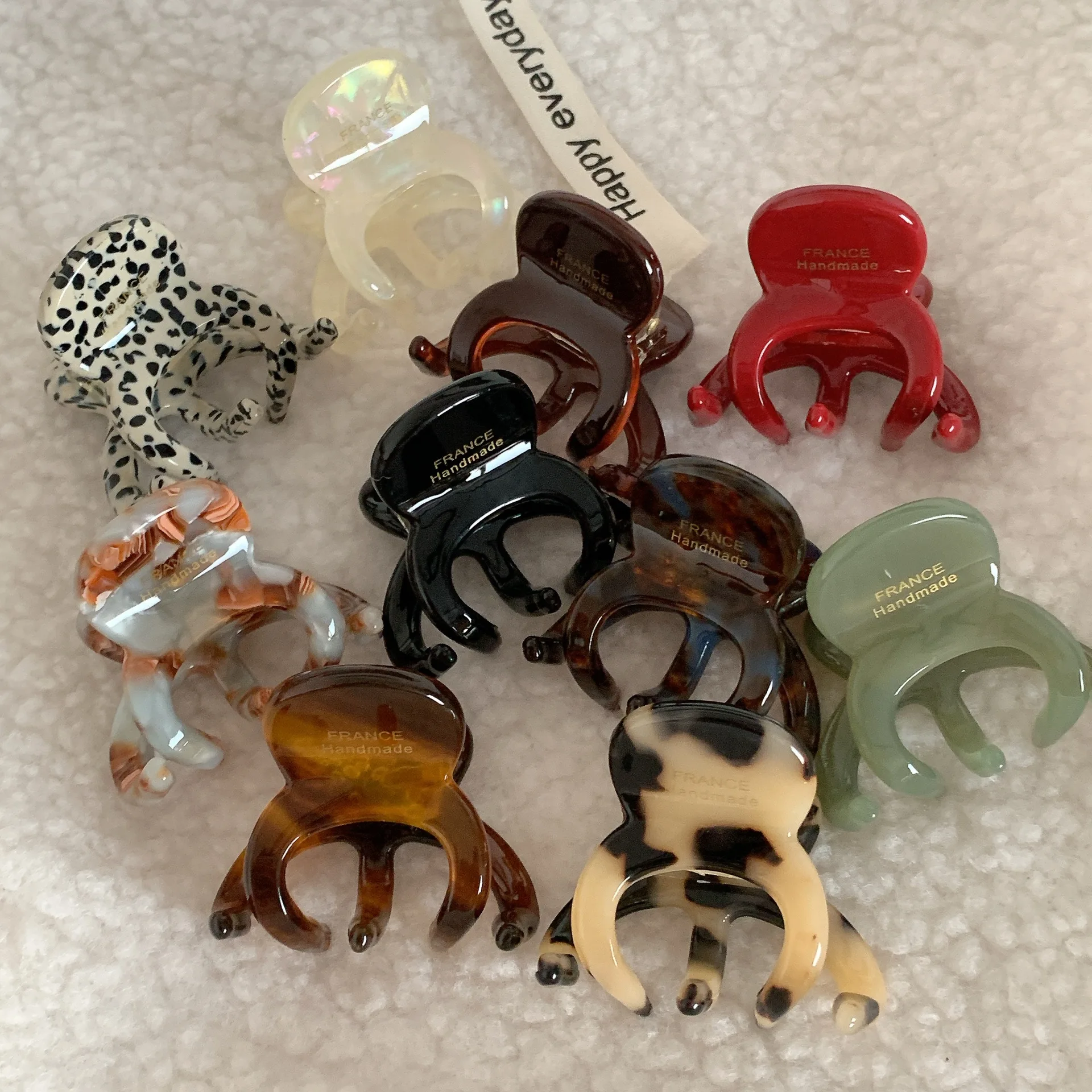 Fashion French Acetate Small Hair Claw Clips Retro Mini Non-Slip Ponytail Hair Clips for Women Girls Styling Hair Accessories