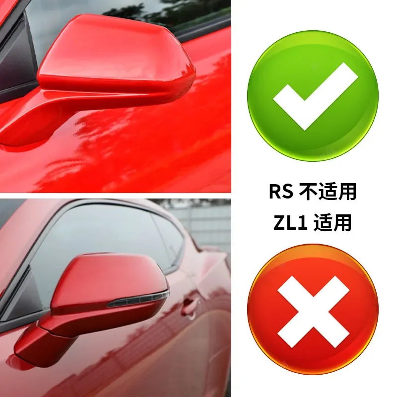 For Chevrolet Camaro 2016-2022 Rearview Mirror Shell Horn Cover Adhesive Exterior Trim