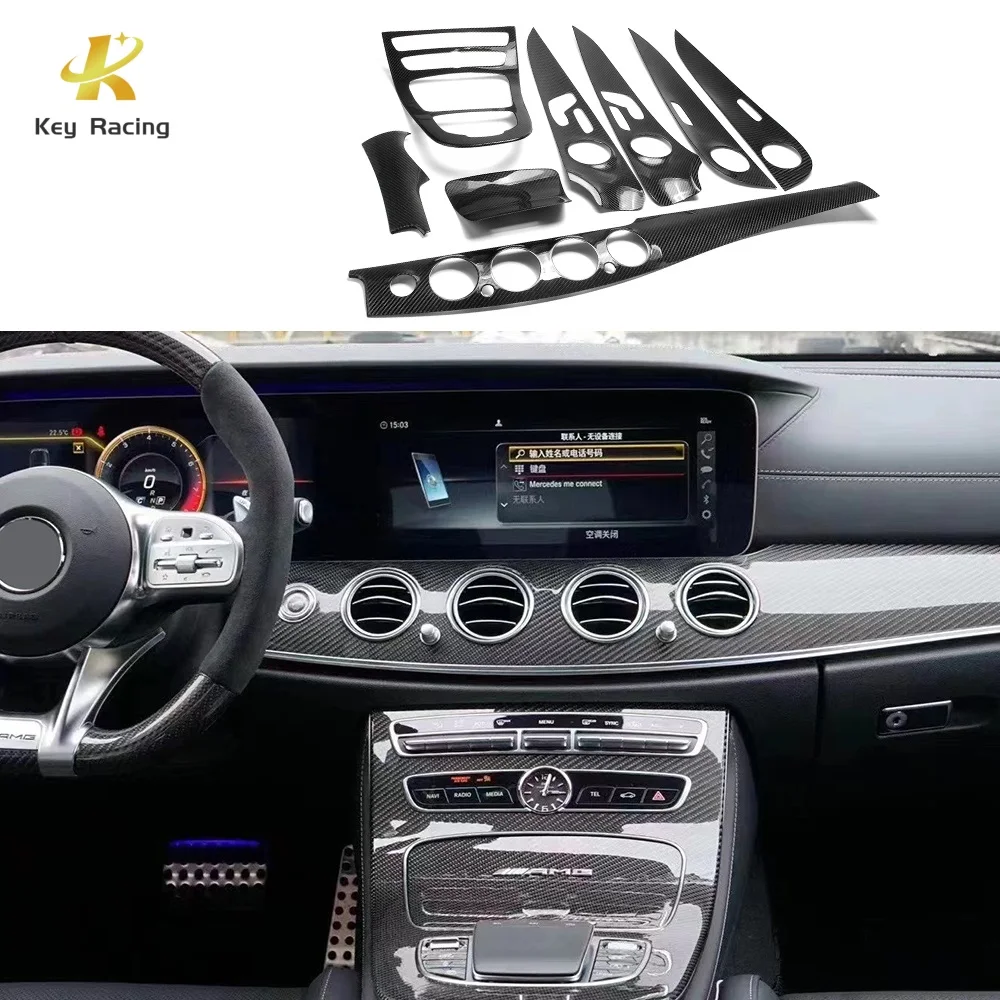W213 Interior Carbon Fiber Interior Replacement Parts Central Control Dashboard Trim Decorations For Mercedes-Benz E-Class W213