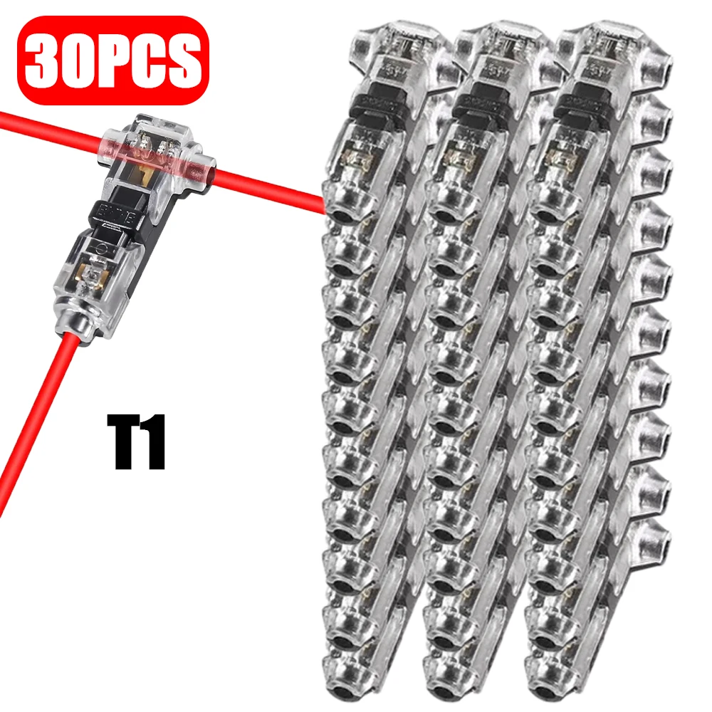 10-50PCS Laagspanningsdraad splice connectoren Snelle Soldeerloze T Tap Connector 1/2 Pins Rock Solid Connector voor 24-20 AWG Kabel