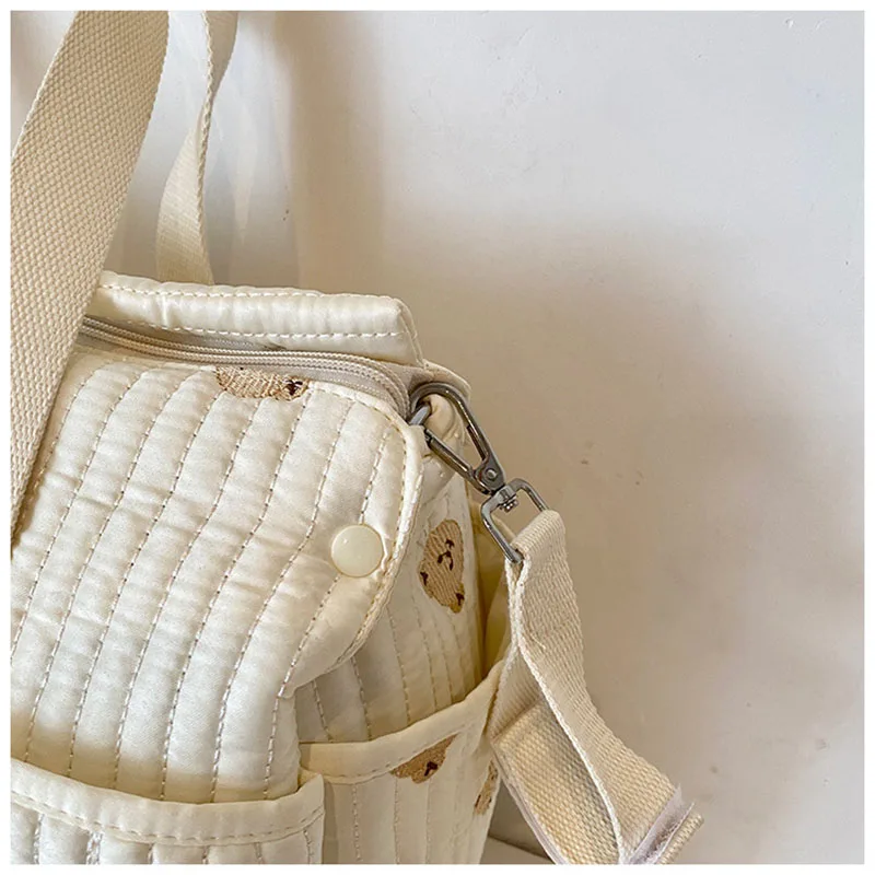 2024 New High-capacity Mummy Handbag Mommy Embroidered Bear Bag
