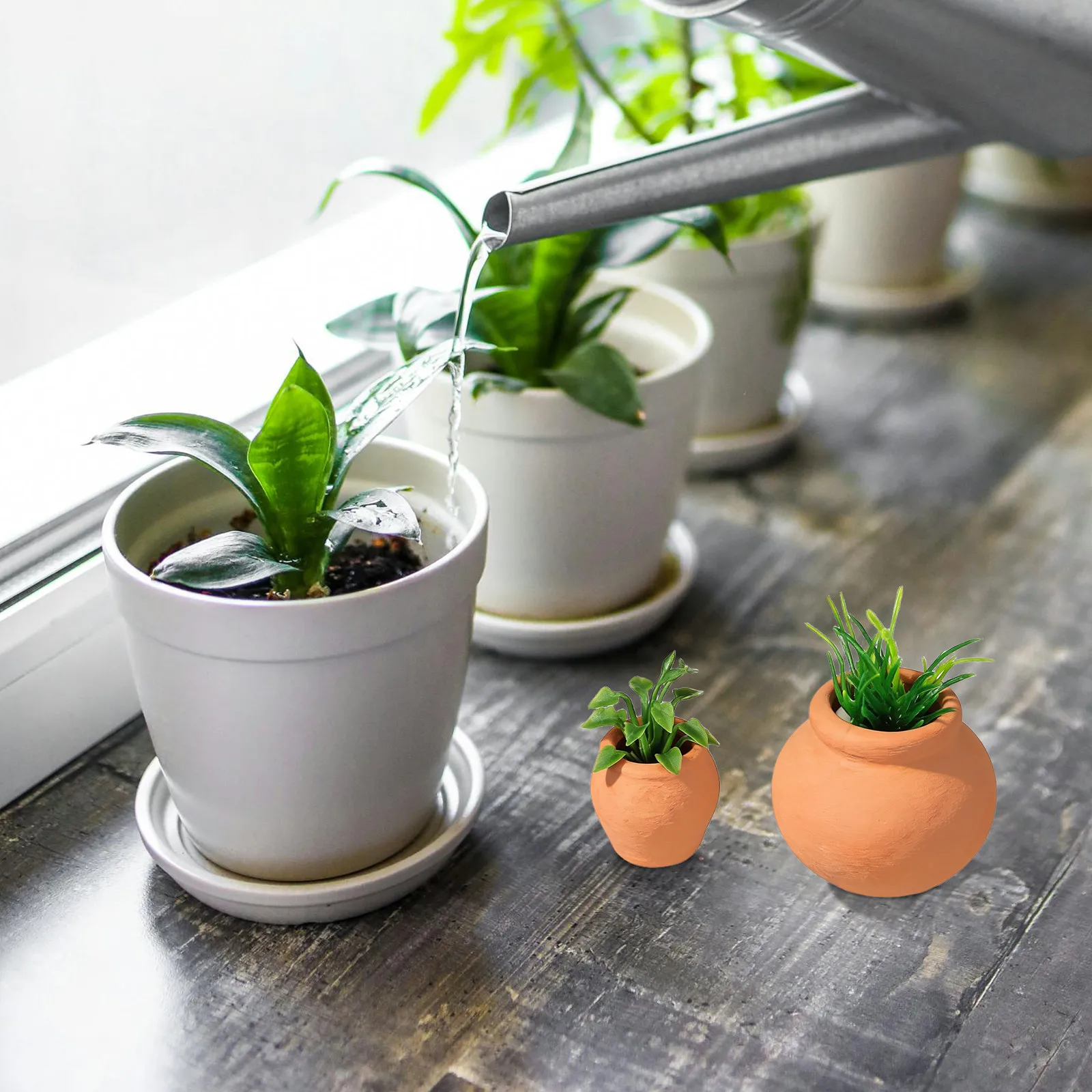 

Набор из 6 миниатюрных терракотовых горшков для суккулентов, маленькие глиняные кашпо, идеально подходят для домашнего декора и DIY-проектов, мини-горшки для рассады и цветов