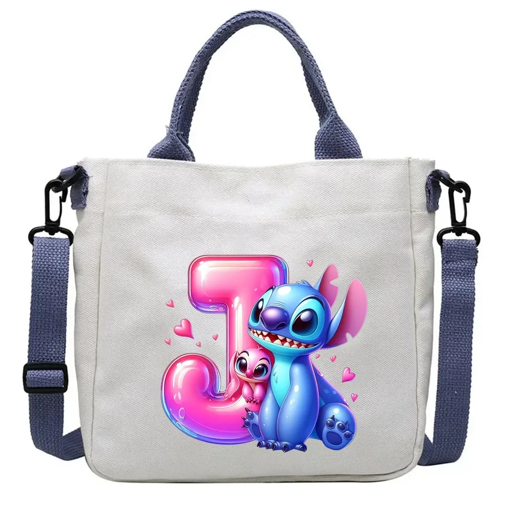 Disney stitch letter Print Crossbody Bags for Women Cartoon Tote Bag Canvas Handbag Shoulder Bag Large Capacity Messenger Pouch