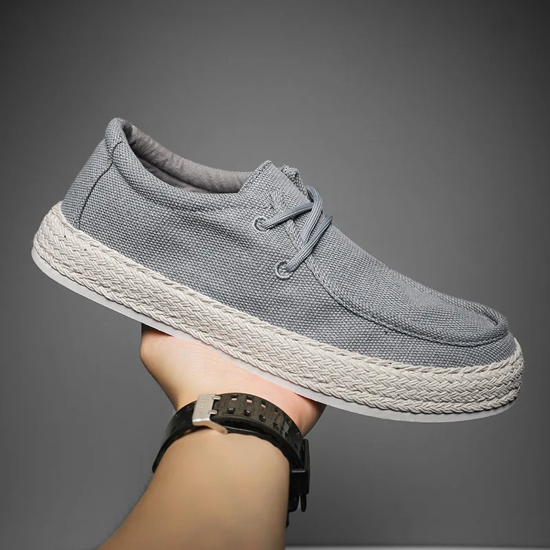 Canvas Shoes for Men Breathable Anti-Skid Summer Casual Board Shoes Versatile Canvas Work Trendy Shoes Man