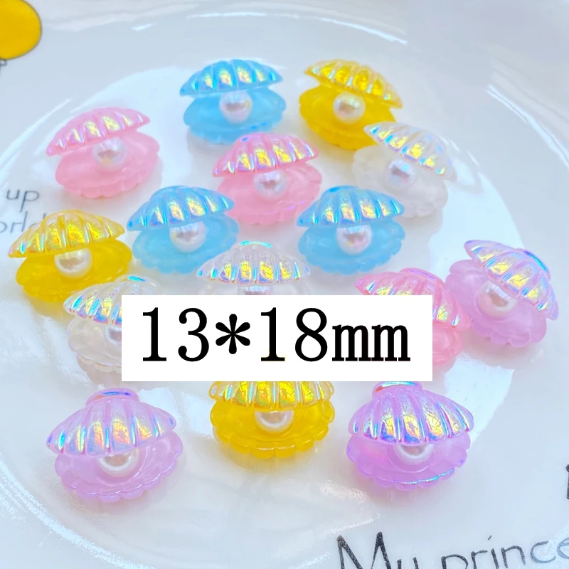 10/20Pcs New 13*18mm Cute Resin Shiny Open Shell Flat Back Cabochon Scrapbooking Hair Bow Center Embellishments DIY Accessories