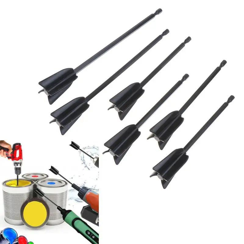 ​​6Pcs Epoxy Mixing Sticks Drill Paint Stirring Rod For Resin Latex Oil Paint Multifunction Putty Mixer Attachment
