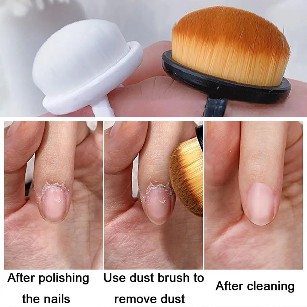 1pcs Finger Ring Nail Dust Brush Black/White/Pink Professional Nail Art Brushes Gel Polish Powder Cleaning Tool Beauty Makeup Br