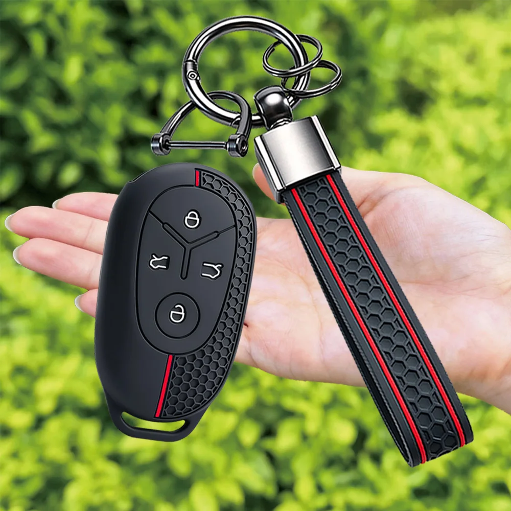 For Geely EX2 GEOME Galaxy 2025 Light Star Wishes Exploration Youth Version Silicone Key Case Cover Holder KeyChain